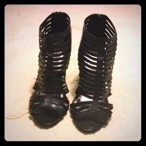 Torrid black caged heels! 12W